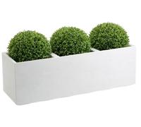 HowHomely | Pot de fleurs - bac à fleurs - crème - 90 x 30 x 30 cm - pot de fleurs sur roulettes - aspect bois - décoratif