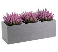 HowHomely | Pot de fleurs - bac à fleurs - gris - 90 x 30 x 30 cm - sur roulettes - décoratif