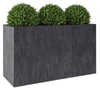 HOWHOMELY | Pot de fleurs - cache-pot - bac à fleurs - sur roulettes - noir - 90 x 30 x 60 cm - pot de fleurs - aspect béton