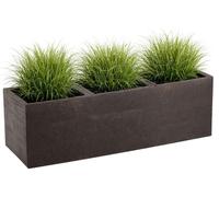 HOWHOMELY | Pot de fleurs - Cache-pot - Pot de fleurs sur roulettes - marron - 90 x 30 x 30 - Bac à fleurs - Décoratif