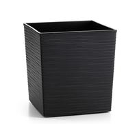 HowHomely Pot de fleurs carré noir - 26 x 25 x 25 cm - Grand pot de fleurs d'extérieur - Avec insert de pot de fleurs - Aspect béton - Pour décoration de salon, jardin et terrasse