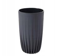 HowHomely Pot de fleurs haut rayé Eco - 25 x 42 cm - Grand pot de fleurs moderne en plastique - Poignée en métal - Pot de fleurs recyclé - En plastique - Pour l'intérieur et l'extérieur - Grand -