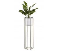 HowHomely Pot de fleurs rond en métal doré blanc 70 x 20 x 20 cm