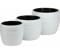 HowHomely | Pots de fleurs - Blancs - Lot de 3 - Bacs à fleurs - Cache-pots - Décoratifs