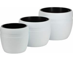 HowHomely | Pots de fleurs - Blancs - Lot de 3 - Bacs à fleurs - Cache-pots - Décoratifs