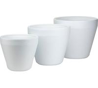 HowHomely | Pots de fleurs - Blancs - Lot de 3 - Jardinières - Cache-pots - Faciles d'entretien