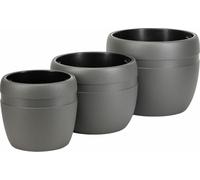 HowHomely | Pots de fleurs - Pots pour plantes - gris - lot de 3 - cache-pots - bacs à fleurs - décoratifs
