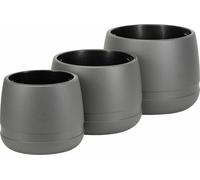 HowHomely | Pots de fleurs - Pots pour plantes - gris - lot de 3 - cache-pots - bacs à fleurs - faciles d'entretien