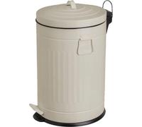HowHomely | Poubelle - Poubelle avec couvercle - beige - 20 l - Poubelle