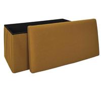 HowHomely Pouf pouf avec espace de rangement - 76 x 38 x 38 cm - Jaune - Tabouret pliable et rembourré - Boîte de rangement idéale pour couloir, bureau, couloir, salon, chambre à coucher