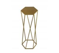HowHomely Support de fleurs doré en métal - 70 cm de haut - Tabouret solide de forme hexagonale - Support de plantes de style loft pour la décoration intérieure