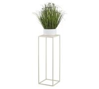 HowHomely Support de fleurs en métal couleur crème 70 cm de haut - Tabouret de fleurs solide et robuste en métal - Support pour plantes pour la décoration dans le salon, la chambre à coucher ou le