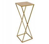 HowHomely Support de fleurs en métal doré 70 cm de haut - Tabouret de fleurs solide et robuste - Support de plantes avec design géométrique pour la décoration dans le salon