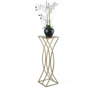 HowHomely Support de fleurs en métal doré 75 cm de haut - Tabouret solide et robuste en métal - Support pour plantes avec forme élégante pour la décoration dans le salon