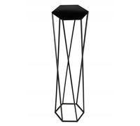 HowHomely Support de fleurs en métal noir de 100 cm de haut - Tabouret solide de forme hexagonale - Support de plantes de style loft pour la décoration intérieure