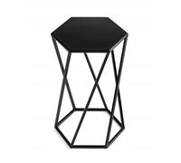 HowHomely Support de fleurs hexagonal moderne en métal Noir 40 cm