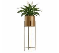 HowHomely Support de pot de fleurs décoratif en métal Doré/noir 75 cm