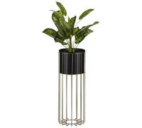 HowHomely | Support pour plantes - métal - hauteur 55 cm - or-noir - design loft - stable et élégant