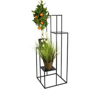 Howhomely Tabouret de fleurs en métal noir 110 cm - porte-fleurs avec 4 étagères