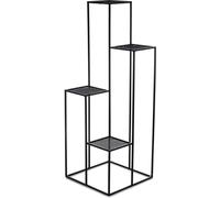 Howhomely Tabouret de fleurs en métal noir 110 cm - porte-fleurs avec 4 étagères