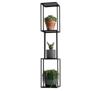HowHomely : Tabouret décoratif en forme de fleur, étagère à fleurs, support pour plantes en métal, 24x24x117 cm, noir