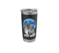Howling Lone Wolf On Moon Animal Funny Wolves Lover Gobelet isotherme en acier inoxydable double paroi