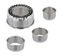 Hoxfly Emporte Pieces, 3 PCS Kit Tartelette Biscuit Confiture, Moule à Biscuits en Acier Inoxydable pour Pâtisserie, Mini Cercle a Tarte en Métal pour Cuisine, Beignet, Décoration de Gâteau (Argent)