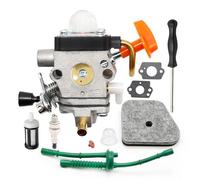 Hoypeyfiy Kit de carburateur 41801200611 avec filtre à air, filtre à carburant, bougie d'allumage, conduite de carburant de rechange pour coupe-bordures Stihl FS87 FS87R FS90 FS90R HT100 HT101 KM110R