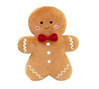 Hozaenwa en Peluche Pain d'Épice, Coussin Christmas Bonhomme en Pain D épices, Coussin Décoration 35cm Doux pour Canapé Lit Chambre Salon Fête Noël Amis