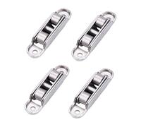 Hozaenwa Poulie Pour Porte Coulissante,Lot de 4 Galets à Roulements Silencieux en de Zinc | Inclinaison Réglable Zinc Double Roue Silencieux Séjour Chambre Cuisine Terrasse
