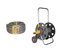 Hozelock 116252 Tuyau 50 m diam 19 mm Tricoflex Ultramax & 2398R0000 Dévidoir chariot capacité 60 m sans tuyau