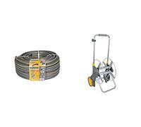 Hozelock 116252 Tuyau 50 m diam 19 mm Tricoflex Ultramax & 2460R0000 Dévidoir chariot métallique assemblé 90 m