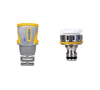 Hozelock 2030P0000 Raccord fin de tuyaux diam 12,5mm à 15mm & 2041 0000 Raccord pour robinet métallique pour tuyau d'arrosage 26,5 mm (3/4) pour filetage 21 mm (1/2) (Import Allemagne)