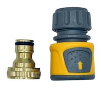 Hozelock Connecteur d'extrémité de tuyau à prise souple avec adaptateur de robinet en laiton de 1,9 cm pour robinet de jardin extérieur