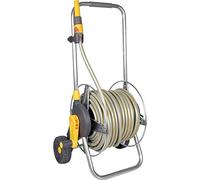 Hozelock – Dévidoir chariot Métal Pro 30 m (Ø 12,5 mm) – Tambour métal, poignée télescopique
