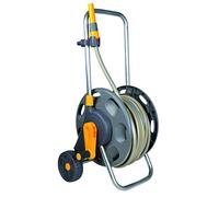 HOZELOCK - Dévidoir Chariot Plus 50 M (Ø 12.5 mm) Assemblé : Capacité Max 60 M, Stable & Robuste pour un Usage Général, Fournis Assemblé avec 50 M de Tuyau, 1 lance + Raccords [2435R0000]