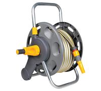 HOZELOCK - Dévidoir de Tuyau 50 M, 2en1 : Dévidoir de Tuyau Léger, sur Pied ou Fixé au Mur, avec un Corps Principal Léger et Robsute pour une Durabilité d'Utilisation, Prêt à l'Emploi [2477R0000]
