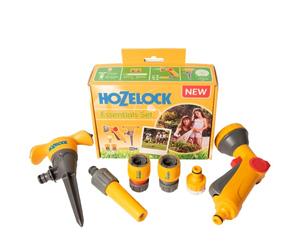 HOZELOCK - Kit d'Arrosage Essentiel : Comprend le Nécessaire de Connections pour un Jardin Classique, Raccords de Connections, 1 lance, 1 Pistolet et 1 Arroseur sur Pic 79M² [ 2354 0000]