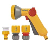 HOZELOCK - Kit Pistolet d'Arrosage Jet Douche Rose Gun Ø 12,5mm - 15mm (1/2"- 5/8") : Kit d'Arrosage Complet, Nécessaire de Connections, 1 Pistolet Douchette, 1 Connecteur Aquastop [ 2353A6000]