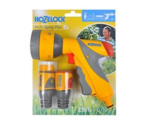HOZELOCK - Kit Pistolet d'Arrosage Multi-Jets Plus Ø 12,5 - 15mm (1/2"- 5/8") : Kit d'Arrosage Complet, Nécessaire de Connections Confort, 1 Pistolet Multi-Jets, 1 Connecteur Aquastop Plus [2351P0000]