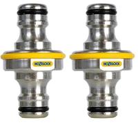 Hozelock - Raccord adapteur métal Double mâle Pro 2044P0000 (Lot de 2)