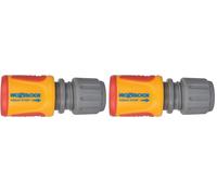 HOZELOCK - Raccord d'Arrosage Aquastop Rapide Ø 12,5mm - 15mm (1/2"- 5/8") Soft Touch : Aquastop, Étanche, Anti-Dérapant, Idéal pour le Début du Tuyau [2075 0000] (Lot de 2)