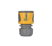 HOZELOCK - Raccord d'Arrosage Rapide Ø 12,5mm - 15mm (1/2"- 5/8") Soft Touch : pour Début de Tuyau, Étanche, Anti-Dérapant [139142], Jaune/Gris