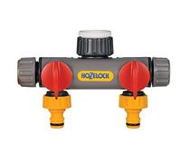 HOZELOCK - Sélecteur de Circuit d'Arrosage 2 Voies pour Robinet : Idéal pour Créer 2 Circuits sur un Seul Robinet, Vanne de Débit Indépendante pour Chaque Sortie [2252 0000]