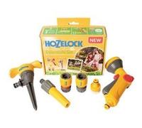 HOZELOCK - Kit d'Arrosage Essentiel : Comprend le Nécessaire de Connections pour un Jardin Classique, Raccords de Connections, 1 lance, 1 Pistolet et 1 Arroseur sur Pic 79M² [ 2354 0000]