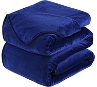 HOZY Plaid Couverture Polaire 130x150cm Bleu Fonce Doux et Chaude - 350GSM Couverture de Lit 2 Personnes et Plaid Canapé Flanelle - Réversible Double Face