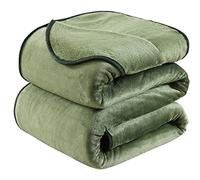 HOZY Plaid Couverture Polaire 130x150cm Vert Doux et Chaude - 350GSM Couverture de Lit 2 Personnes et Plaid Canapé Flanelle - Réversible Double Face