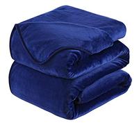 HOZY Plaid Couverture Polaire 150x200 cm Bleu Fonce Doux et Chaude - 350GSM Couverture de Lit et Jeté de Canapé Flanelle - Réversible Double Face