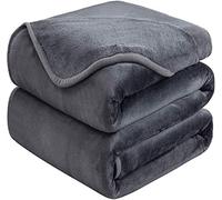 HOZY Plaid Couverture Polaire 150x200cm Gris Fonce Doux et Chaude - 350GSM Couverture de Lit et Jeté de Canapé Flanelle - Réversible Double Face