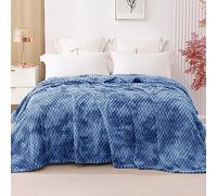 HOZY Plaid Couverture Polaire 220x240cm Pierre Bleue Doux et Chaude - 350GSM Couverture de Lit 2 Personnes et Plaid Canapé Flanelle - Réversible Double Face